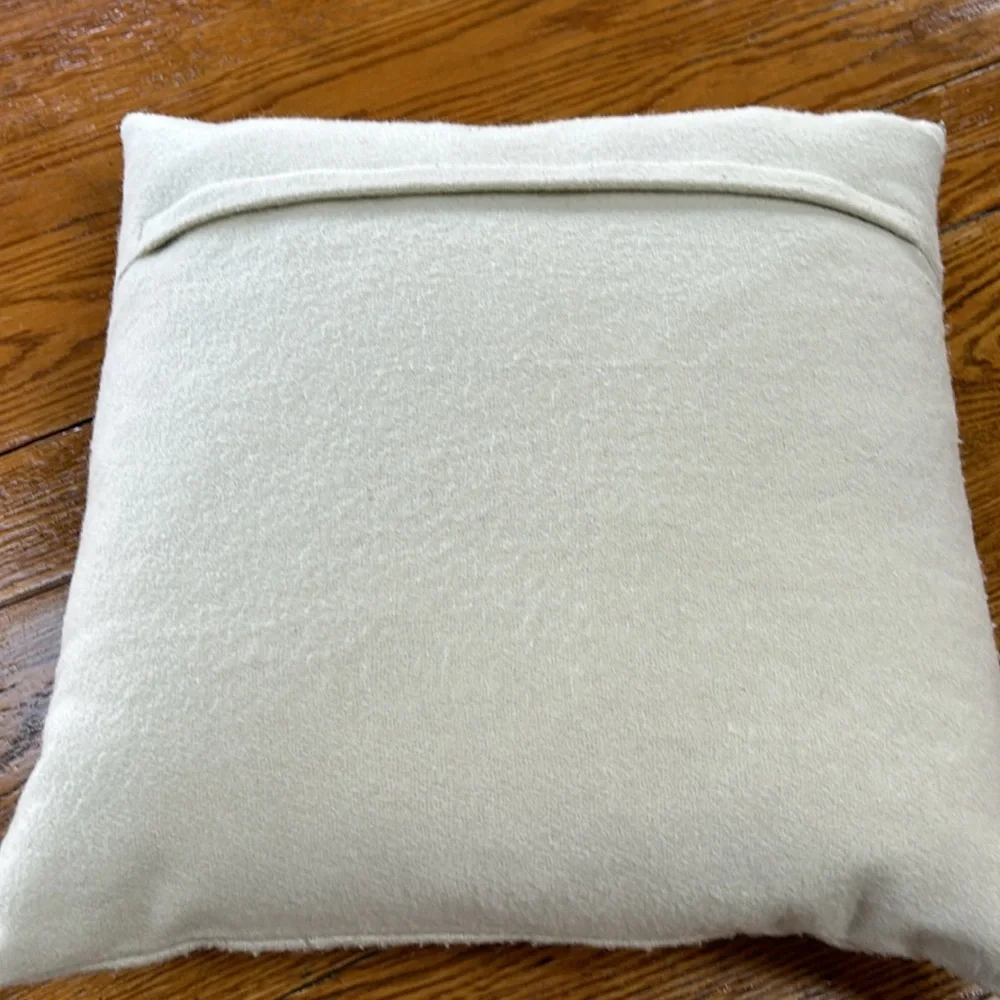 India embroidered 18” square feather pillow.  Excellent used condition.